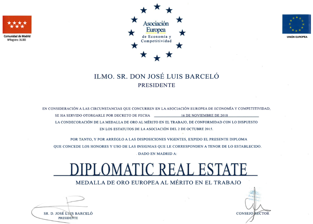 certificado por la Asociación Europea de Economía y Competitividad